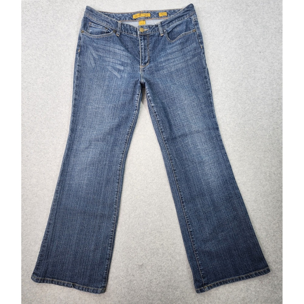 Seven7 Premium Denim Flare Women's Size 14 Blue Jeans Cotton Blend 36x31